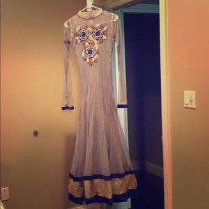 Grey Beautiful Elegant Gown/Churidar